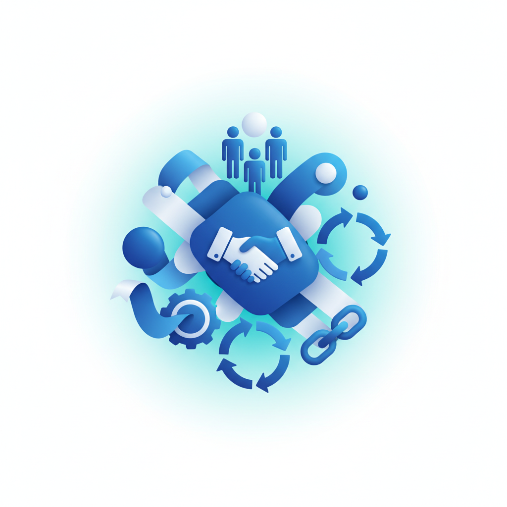 Abstrakte Figuren, die Teamwork symbolisieren